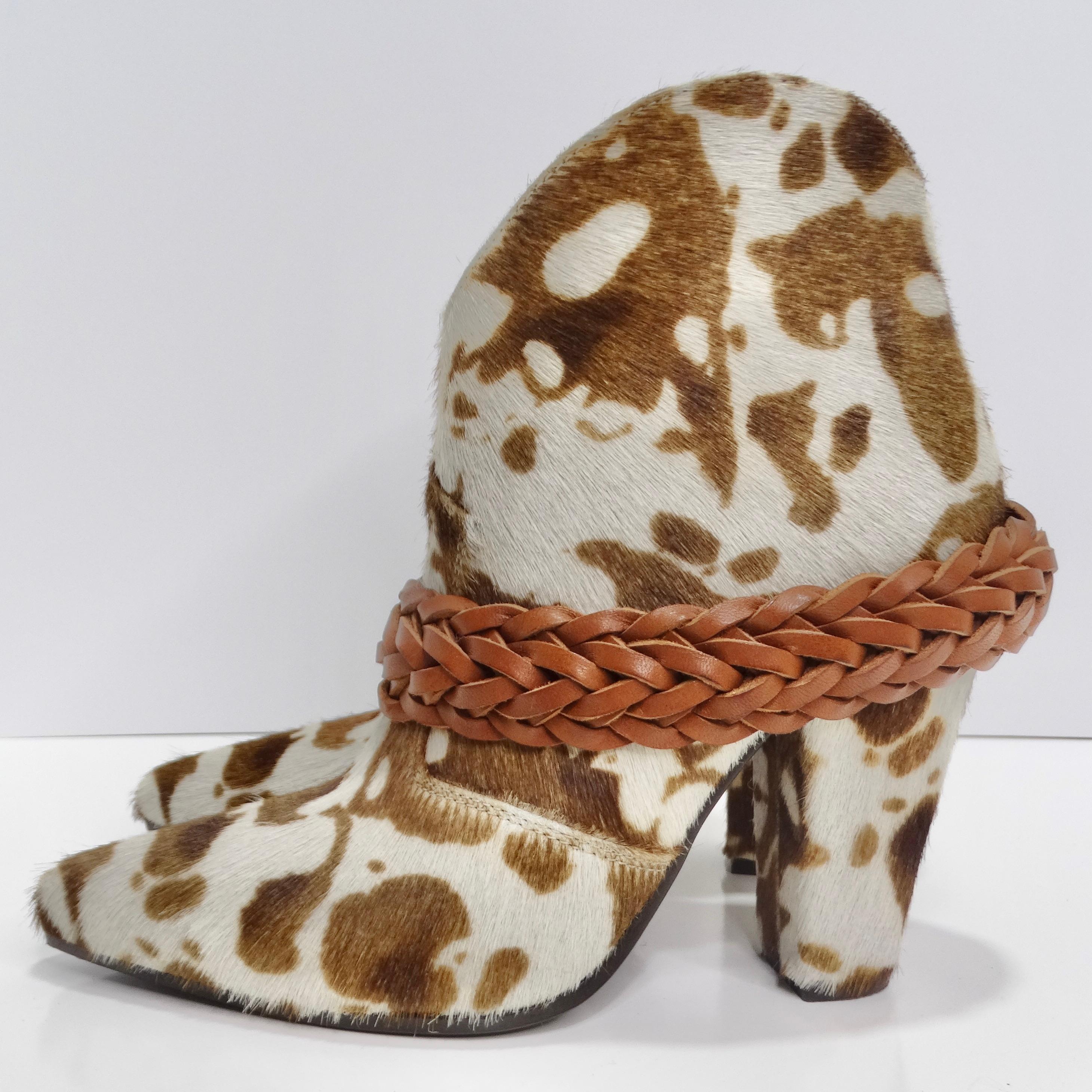 Golden Goose Cow Print Calf Hair Ankle Boots For Sale 3