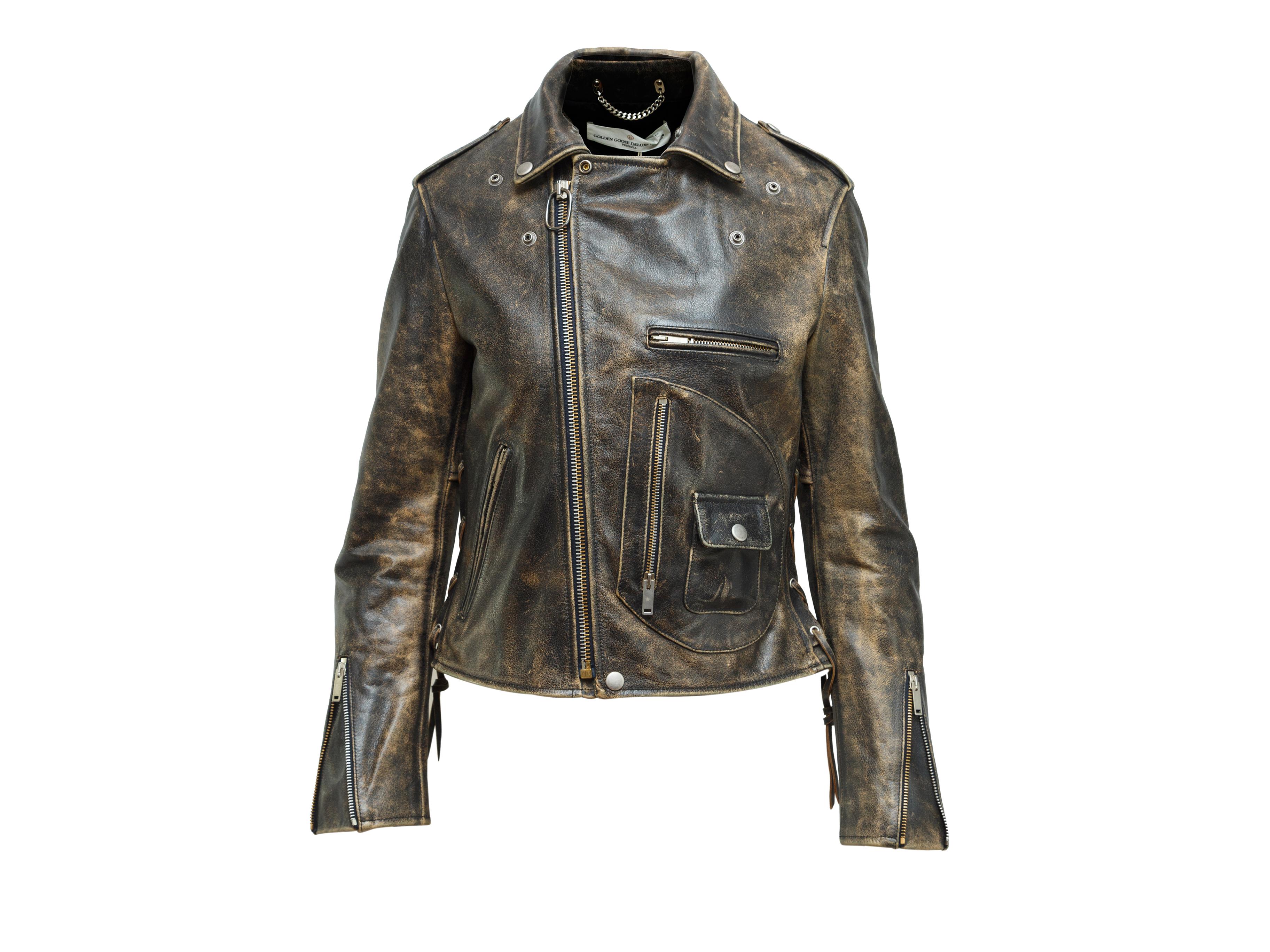 Golden Goose Deluxe Brand Distressed Leather Jacket