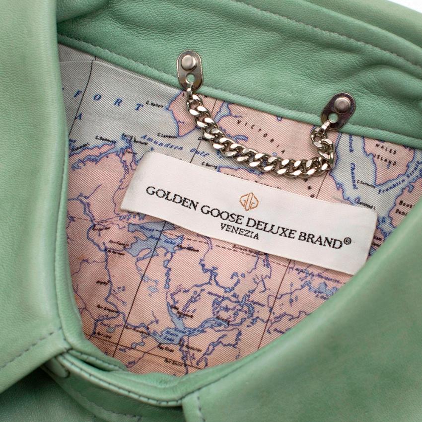 Golden Goose Deluxe Brand Mint Leather Jacket - Size S For Sale 2