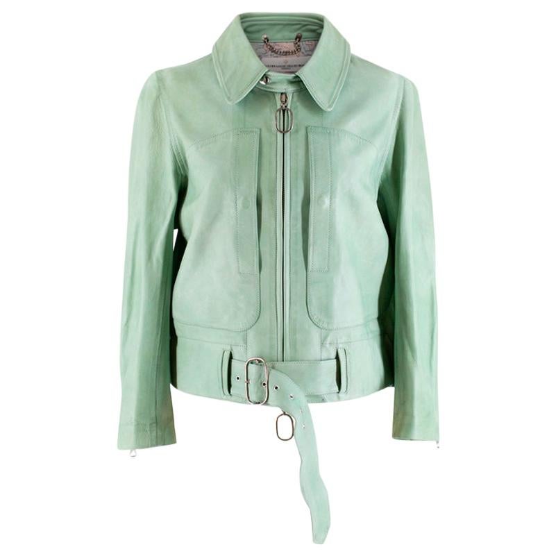 Golden Goose Deluxe Brand Mint Leather Jacket - Size S For Sale