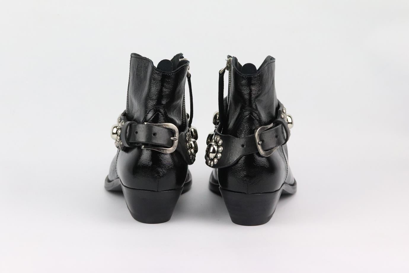 Botines de charol Golden Goose Deluxe Brand EU 40 UK 7 US 10 Negro