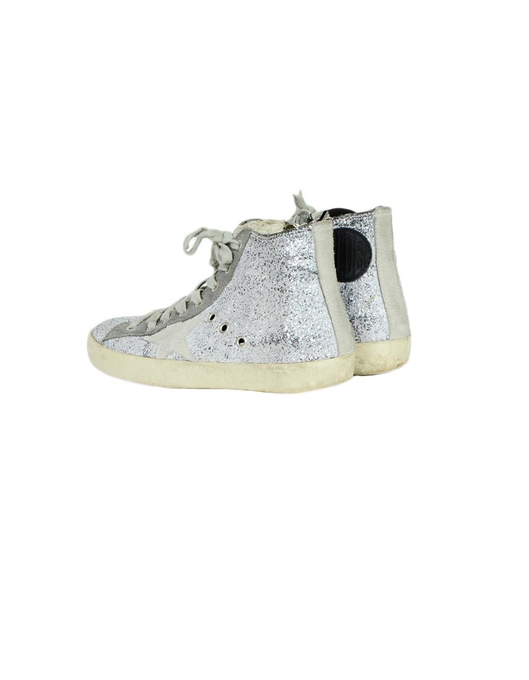 sparkly high top golden goose