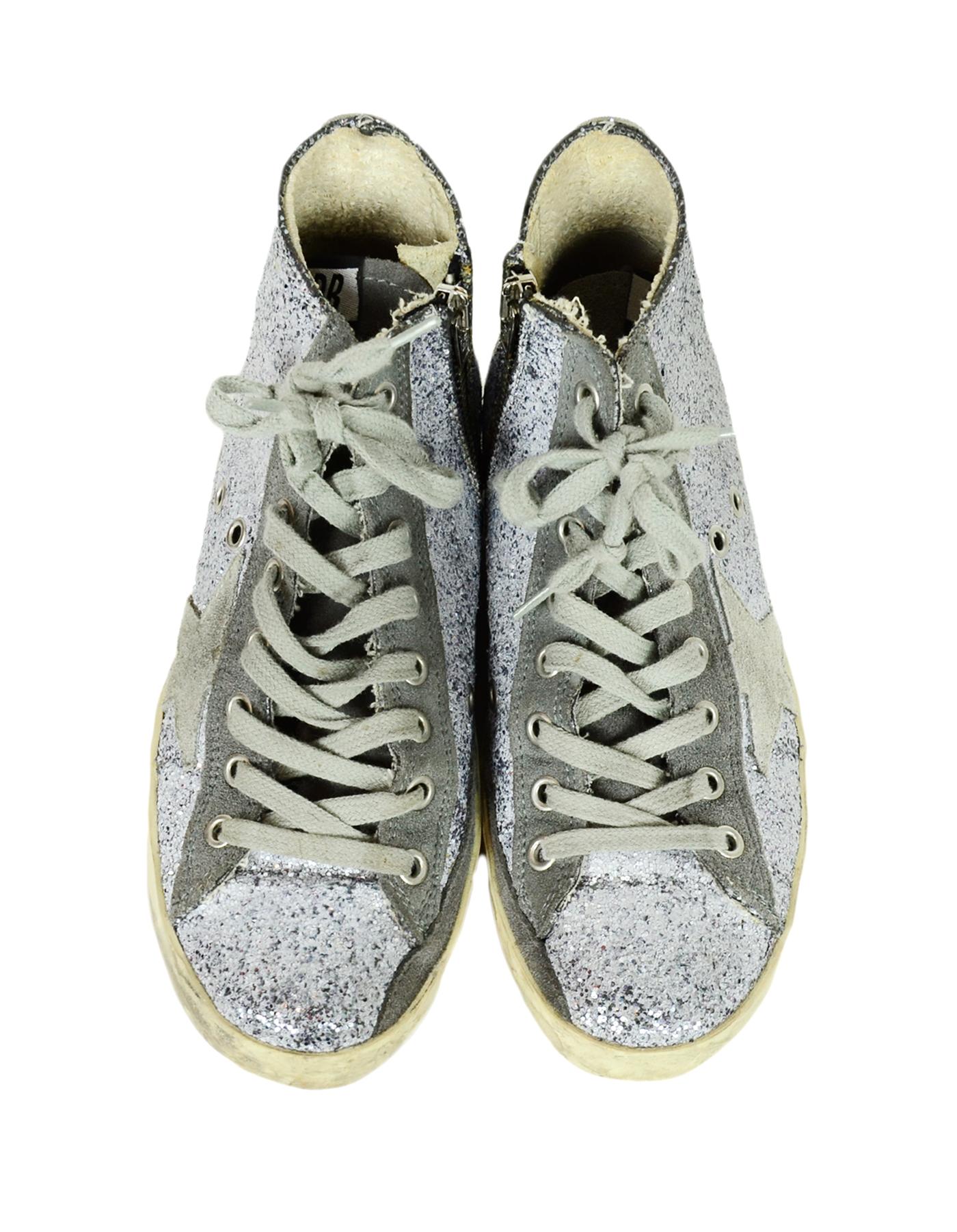 silver glitter golden goose