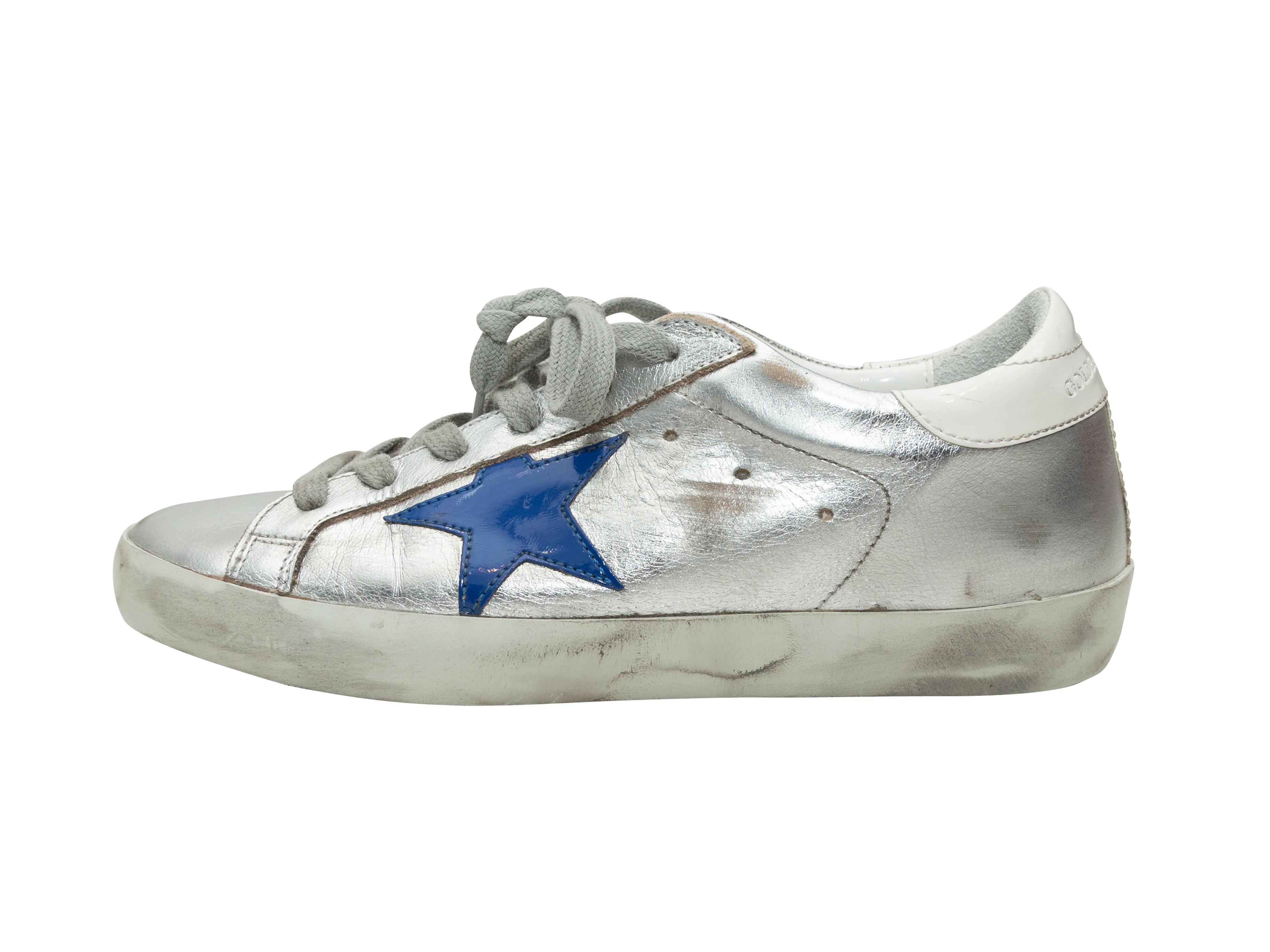 Golden Goose Deluxe Brand Silver & Multicolor Low-Top Sneakers In Good Condition In New York, NY