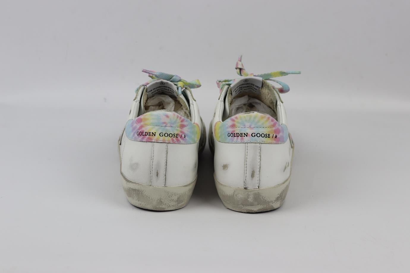 Golden Goose Deluxe Brand Superstar Tie Dyed Leather Sneakers Eu 38 Uk 5 Us 8 In Excellent Condition In London, GB
