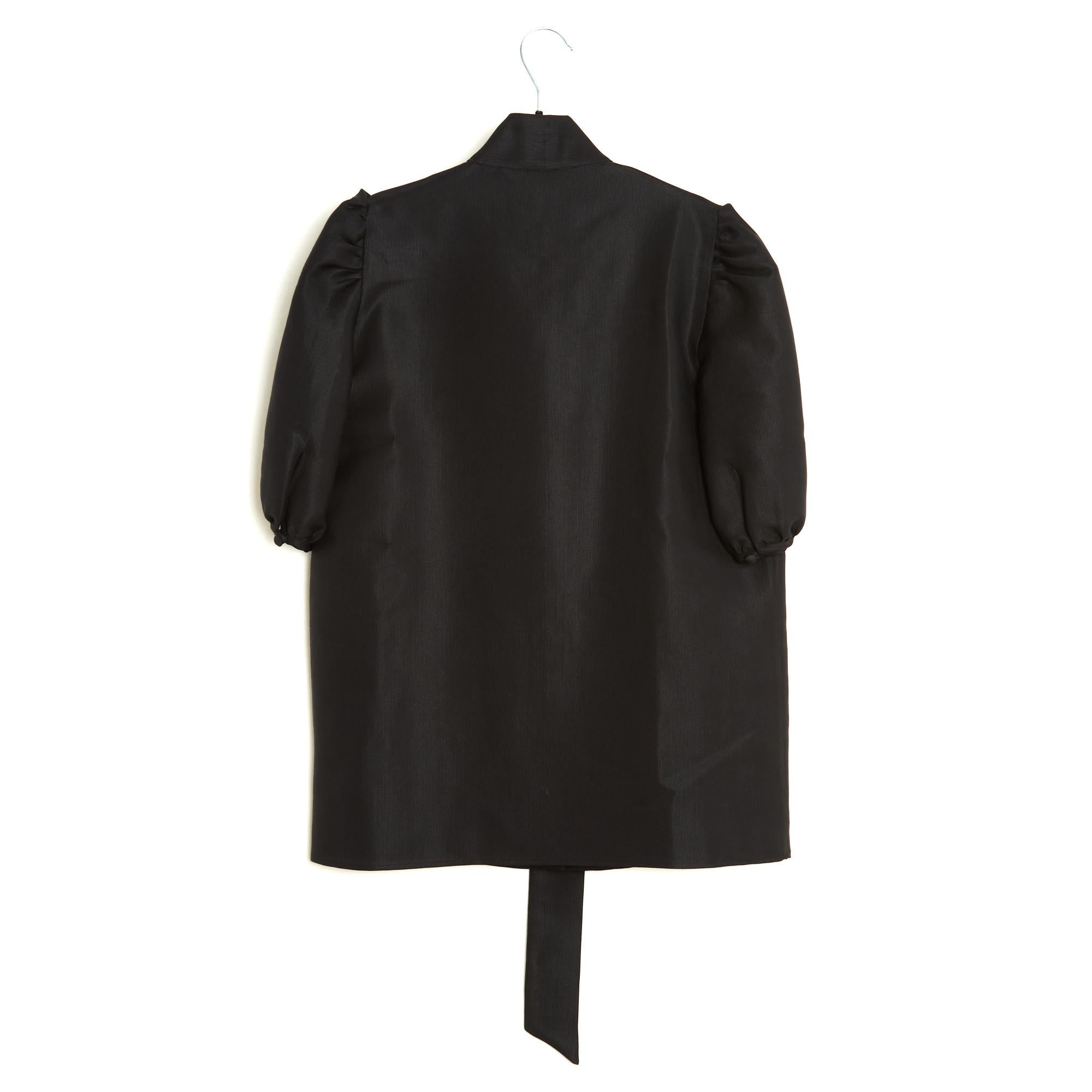 Golden Goose Deluxe Brand Top FR40 Black Wool Silk Ascot Blouse UK12 US10 New im Angebot 1