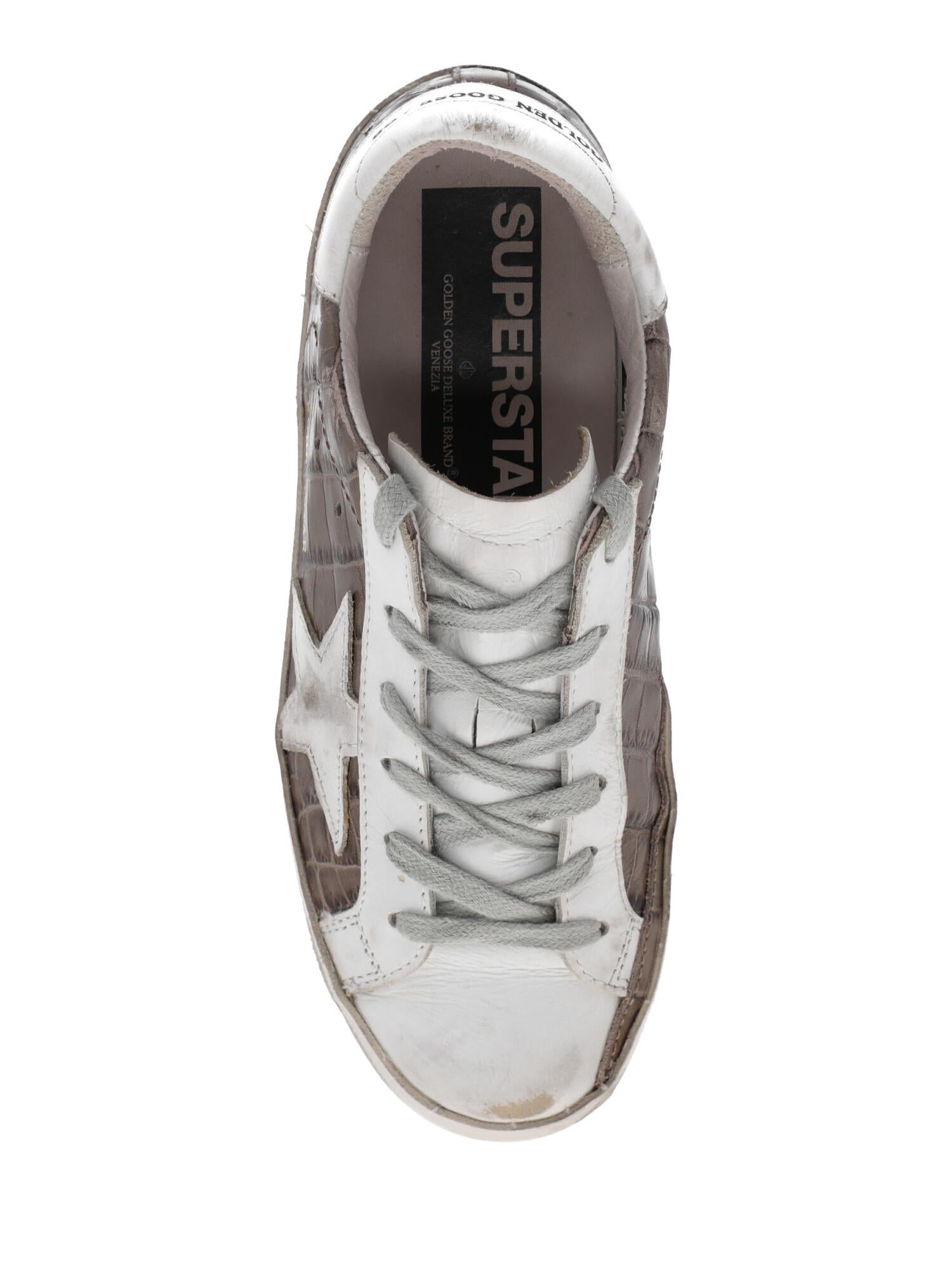 Golden Goose Deluxe Brand Women Sneakers Brown, White Leather EU 35 In Fair Condition For Sale In Milan, IT