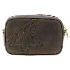 Golden Goose Embossed Star Leather Crossbody Bag — Brown