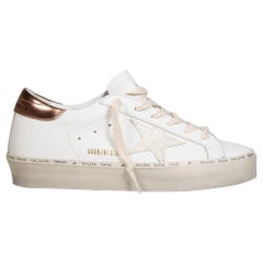 Golden Goose FW24 White Leather Hi Star Trainers Size IT 44