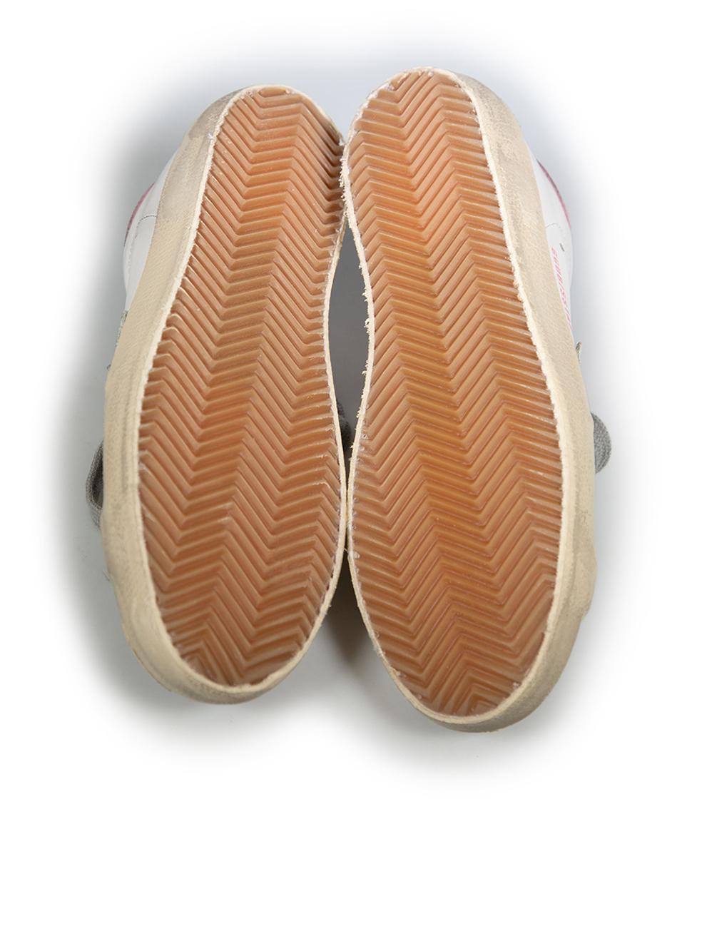 Golden Goose FW24 White & Light Pink Leather Superstar Trainers Size FR 42 In New Condition In London, GB