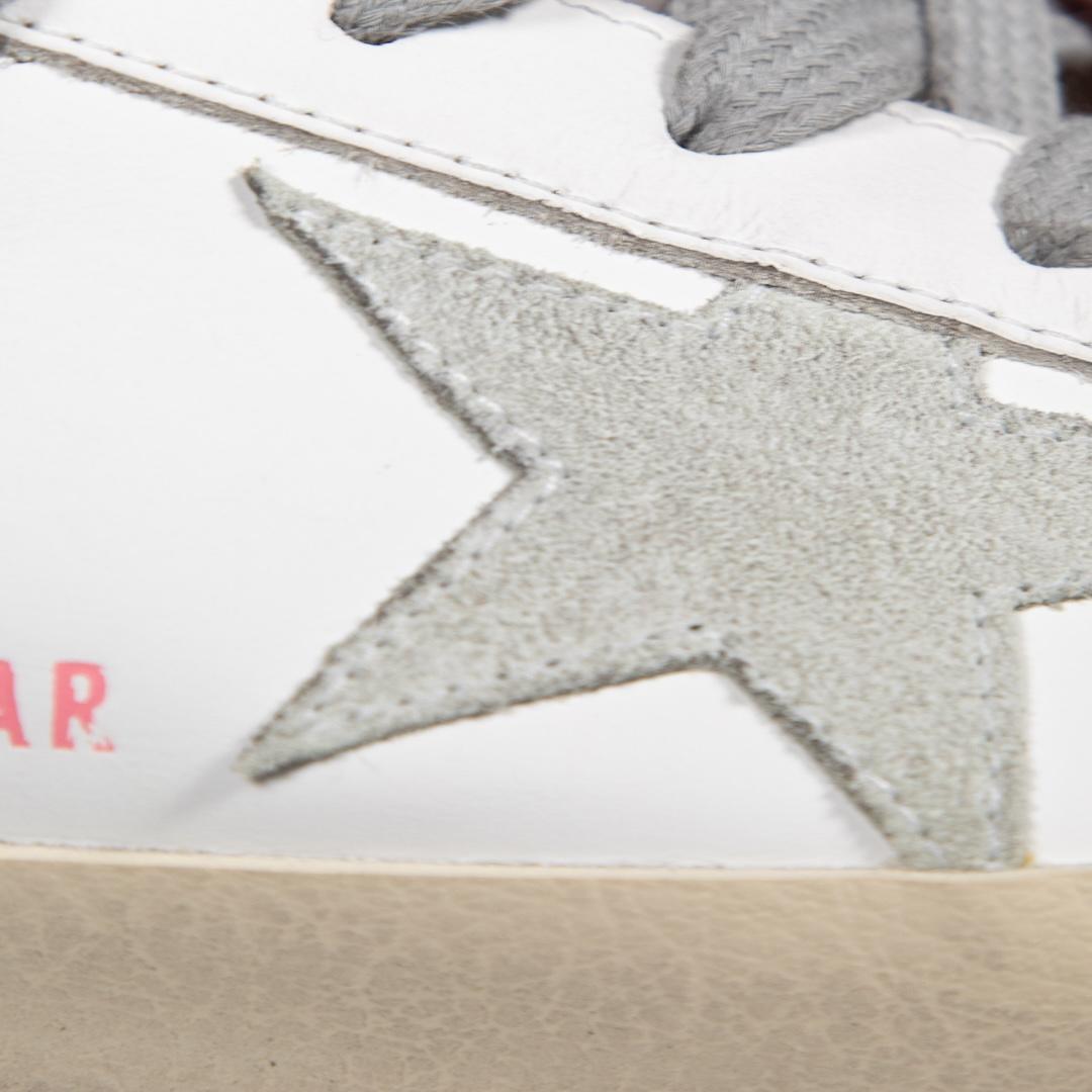 Women's Golden Goose FW24 White & Light Pink Leather Superstar Trainers Size FR 42