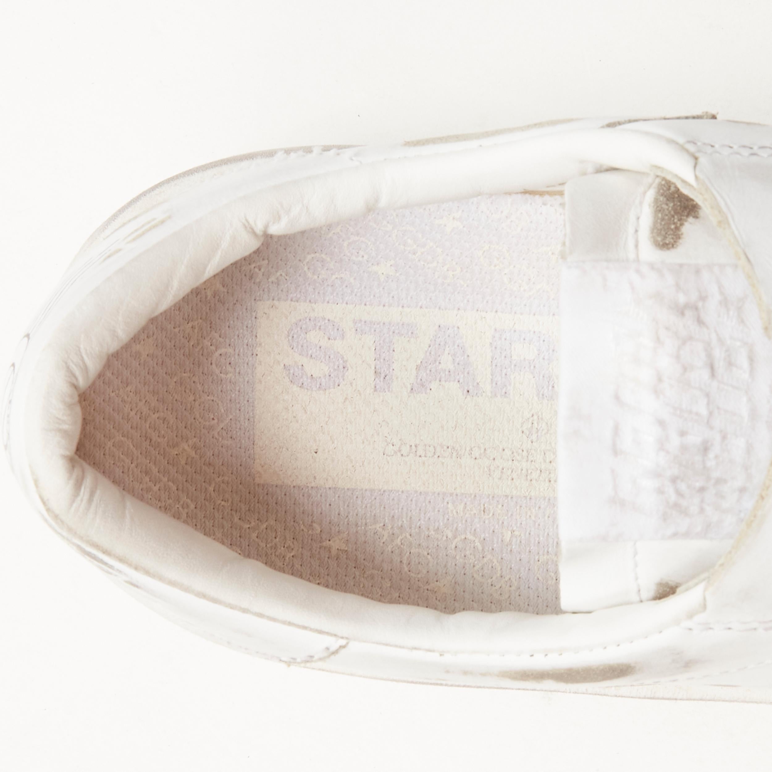 GOLDEN GOOSE GG/AFG Stardan distressed white low top sneaker EU38 For Sale 2