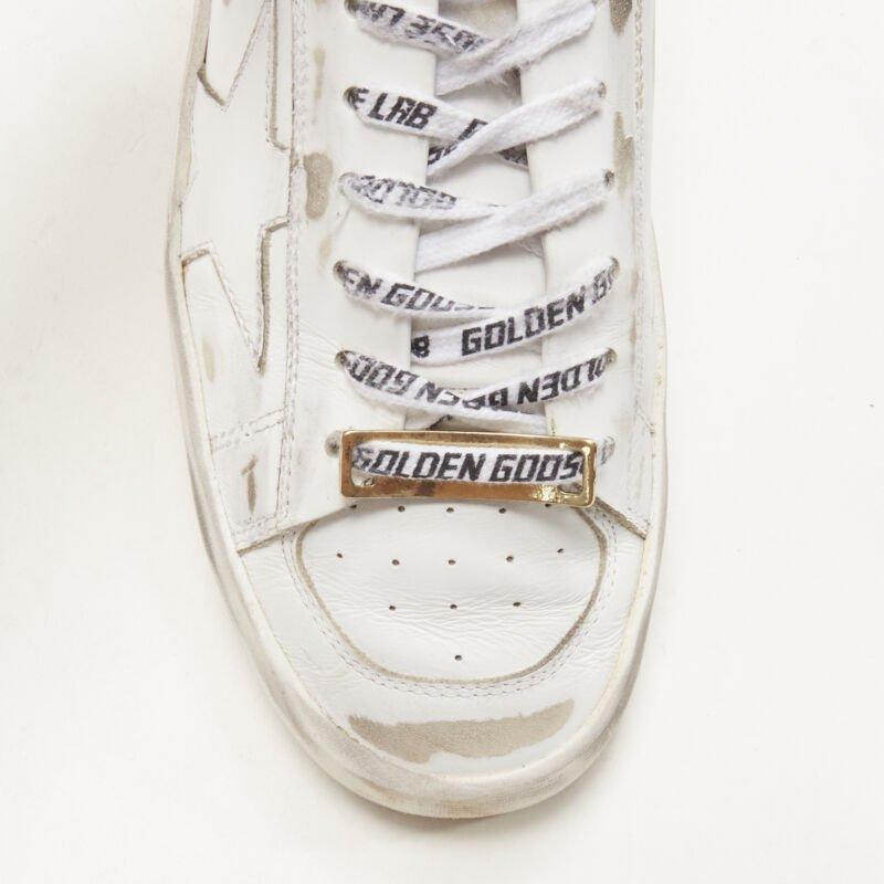 GOLDEN GOOSE GG/AFG Stardan distressed white low top sneaker EU38 1
