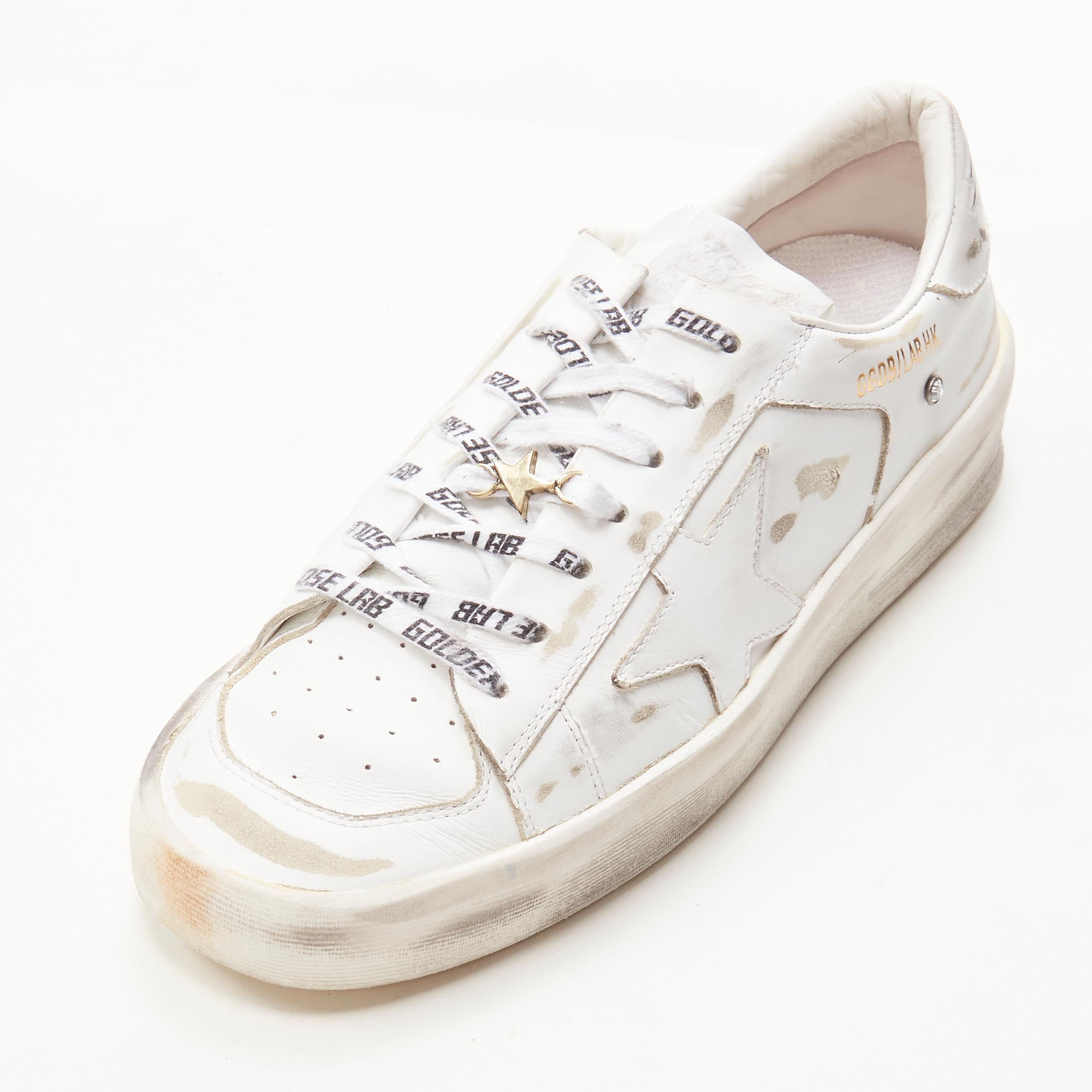 GOLDEN GOOSE GG/AFG Stardan distressed white low top sneaker EU38 In Excellent Condition For Sale In Hong Kong, NT