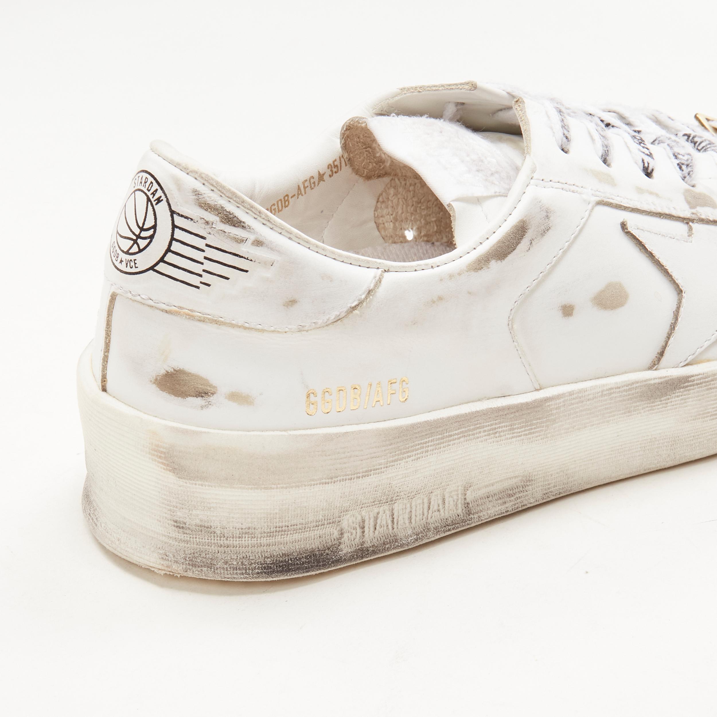 GOLDEN GOOSE GG/AFG Stardan distressed white low top sneaker EU38 For Sale 1