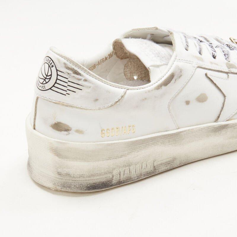GOLDEN GOOSE GG/AFG Stardan distressed white low top sneaker EU38 4