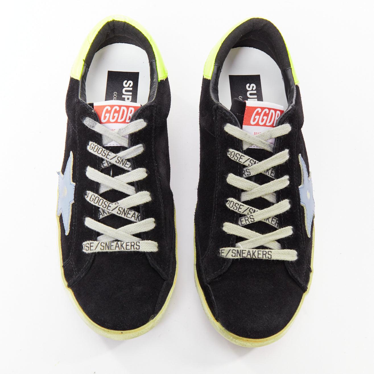 GOLDEN GOOSE GGDB SStar schwarz neon grün Wildleder Turnschuhe EU37
Referenz: TGAS/F00264
Marke: Goldene Gans
Modell: GGDB SStar
MATERIAL: Wildleder, Leder
Farbe: Schwarz, Neongelb
Muster: Stern
Verschluss: Schnürung
Innenfutter: Weißes