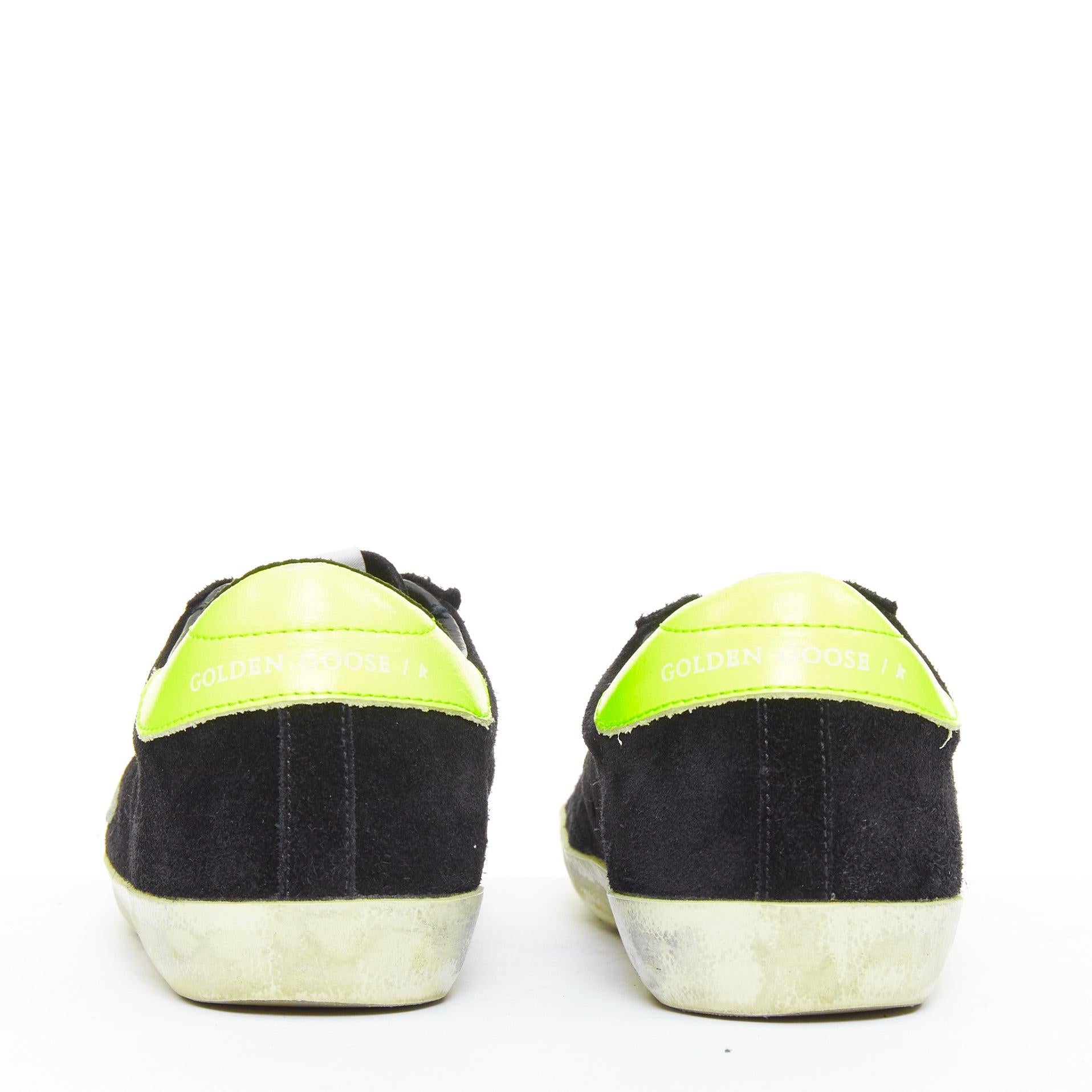 GOLDEN GOOSE GGDB SStar schwarz neon grün Wildleder Turnschuhe EU37 Damen im Angebot