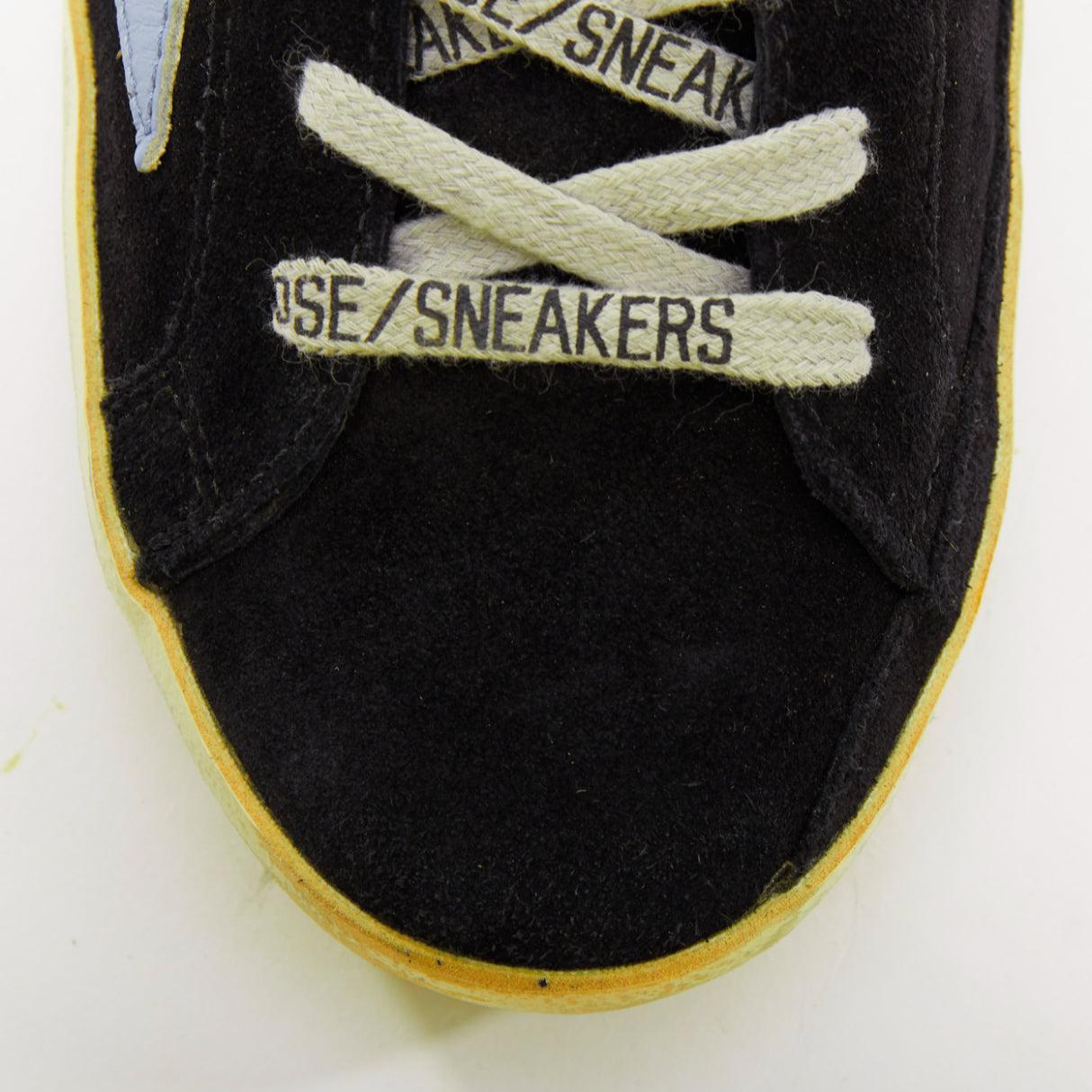 GOLDEN GOOSE GGDB SStar schwarz neon grün Wildleder Turnschuhe EU37 im Angebot 1