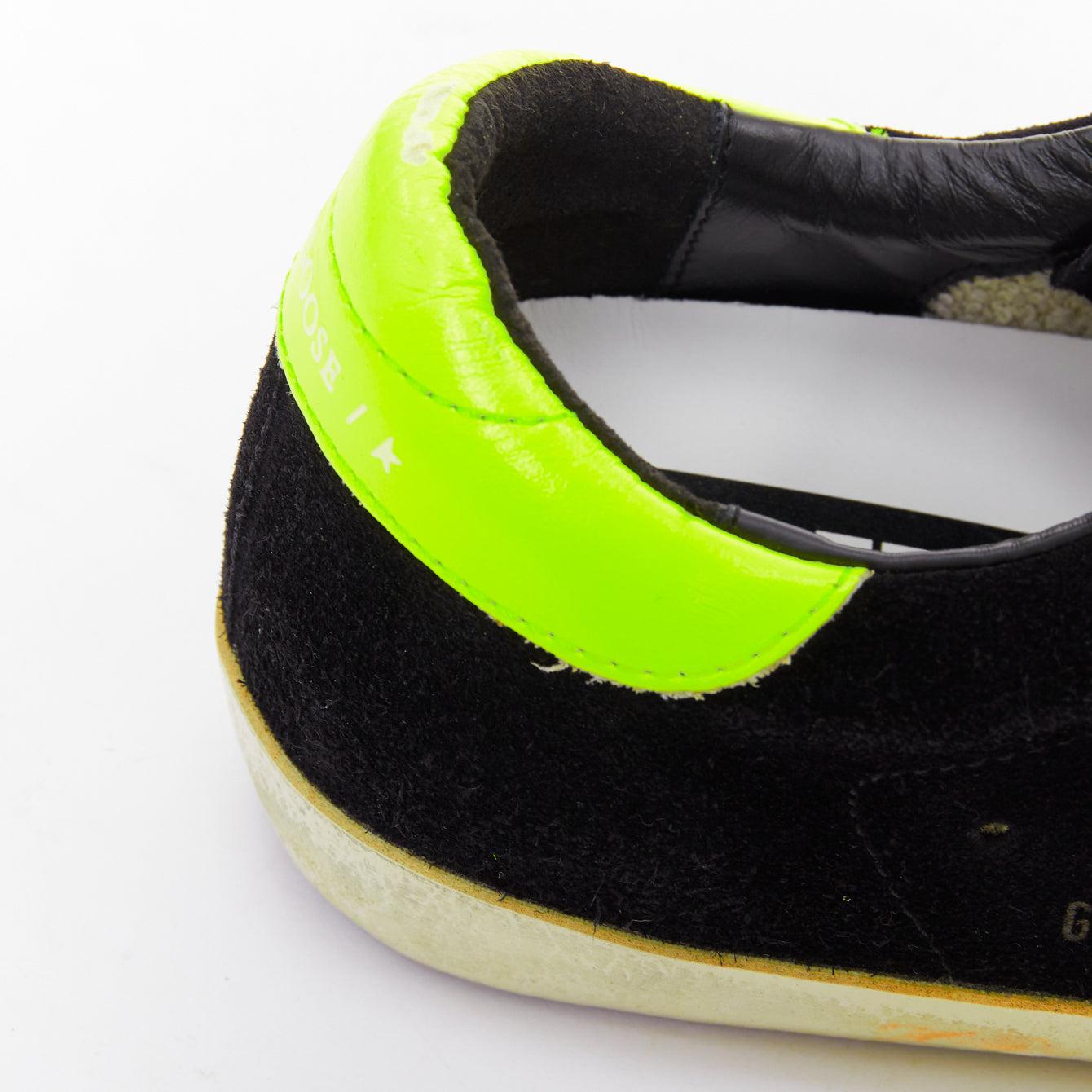 GOLDEN GOOSE GGDB SStar schwarz neon grün Wildleder Turnschuhe EU37 im Angebot 3