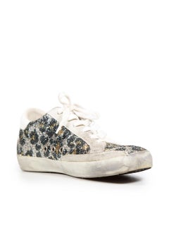 Golden Goose Glitter Leopard Trainers Size IT 38