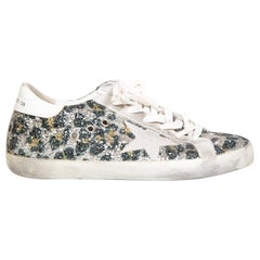 Golden Goose Glitter Leopard Trainers Size IT 38