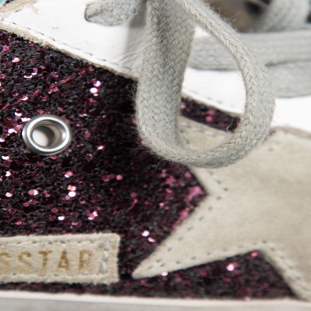 Women's Golden Goose Glitter Superstar Distressed Trainers Size IT 37