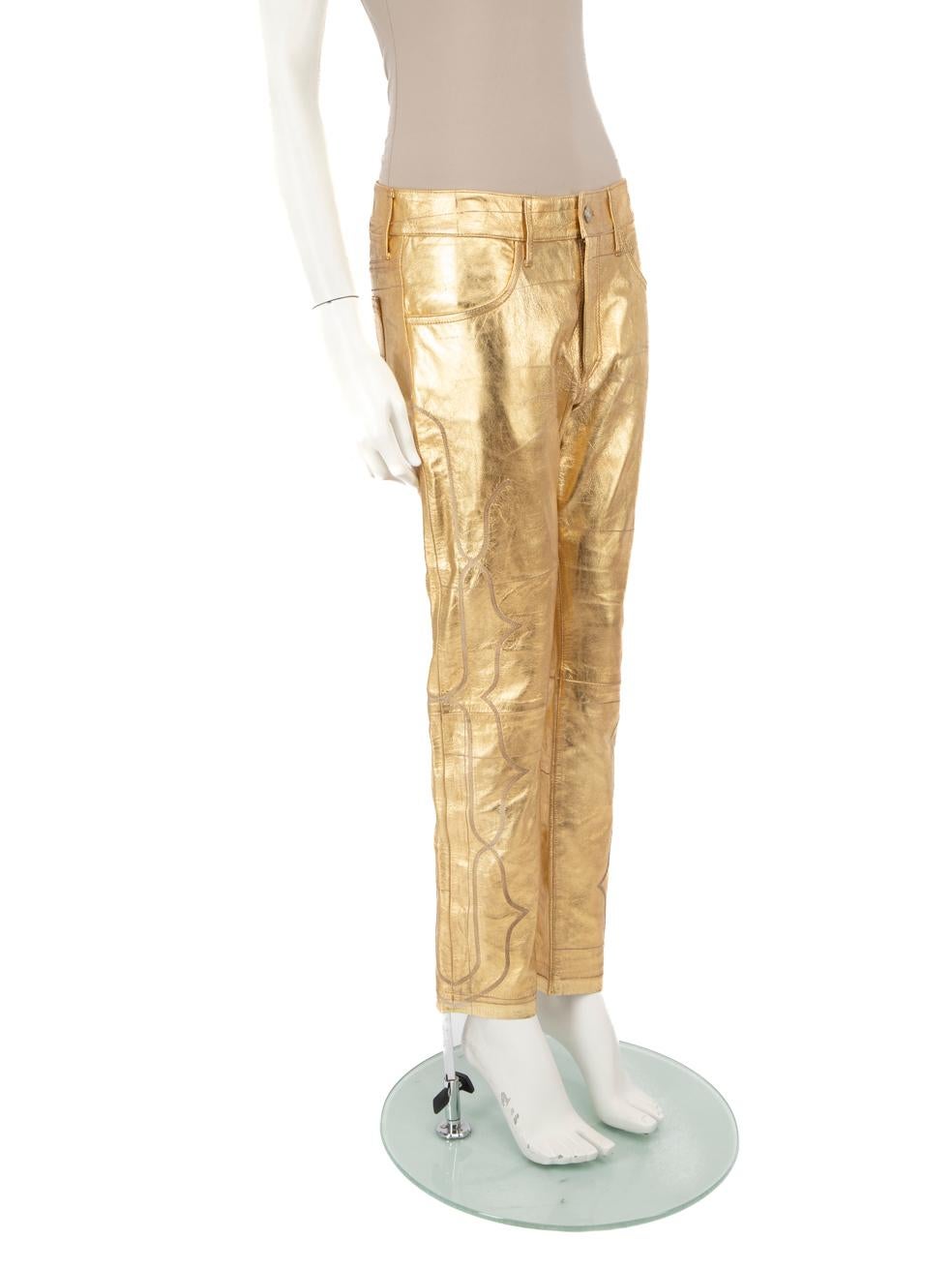 CONDITION is Very good. Minimal wear to the trousers is evident. Both trouser hems have been un stitched. Abrasion towards the lower half of both front trouser legs on this used Golden Goose designer resale item. Please note the trousers are