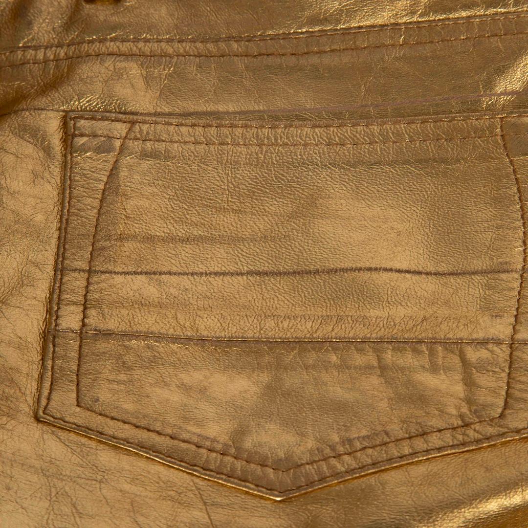 Women's Golden Goose Gold Leather Trousers Size S