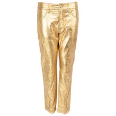 Golden Goose Gold Leather Trousers Size S