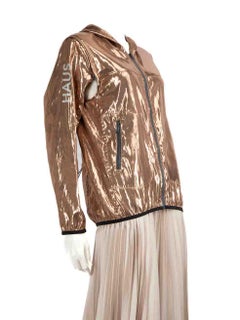 Golden Goose Gold Metallic Hooded Windbreaker Size M
