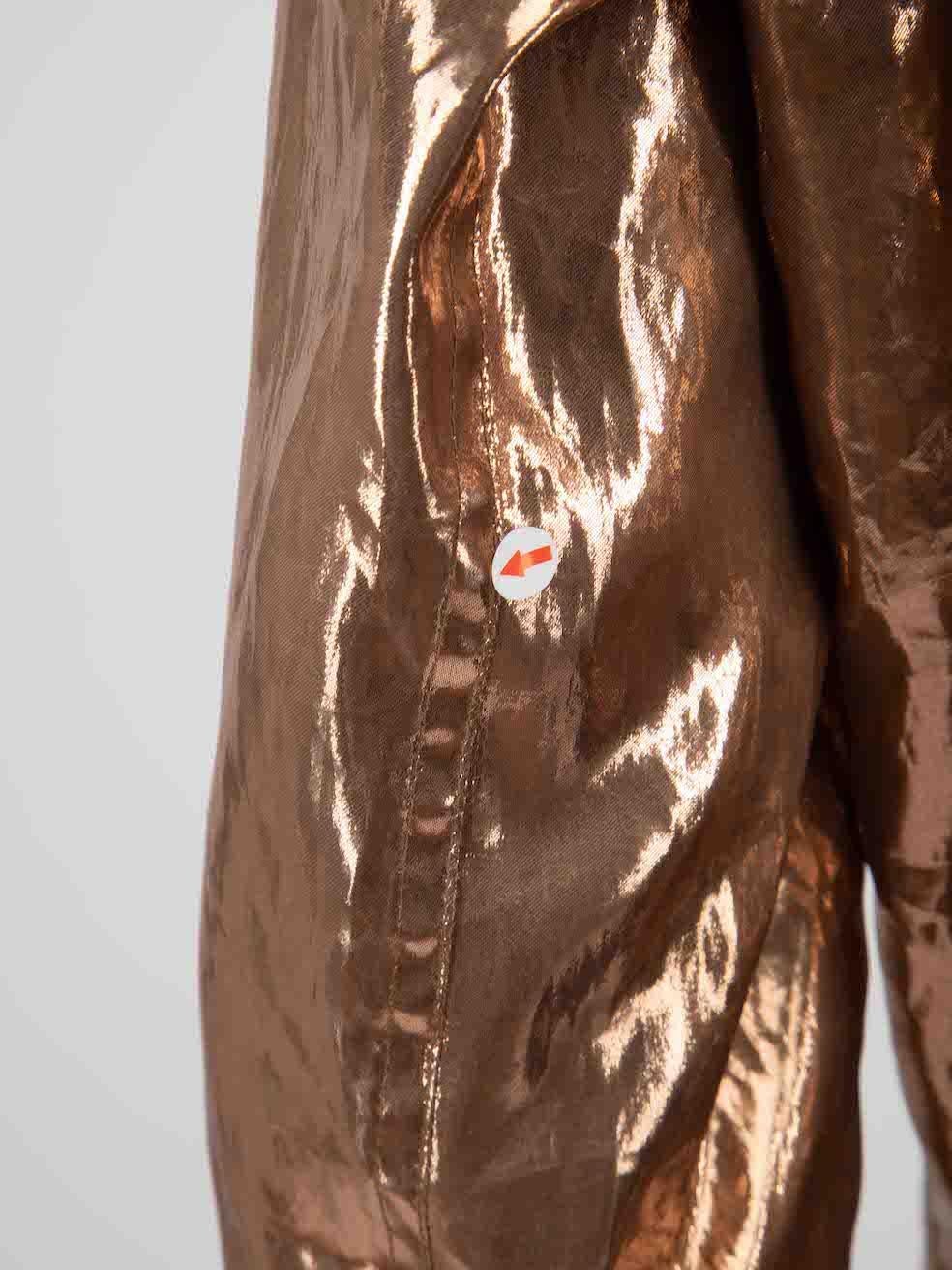 Women's Golden Goose Gold Metallic Hooded Windbreaker Size M For Sale