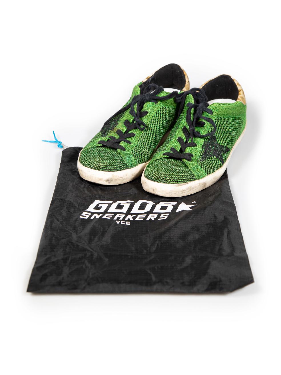 Golden Goose Green Metallic Superstar Trainers Size IT 39 For Sale 1