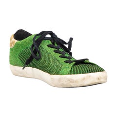 Golden Goose Grün Metallic Superstar Turnschuhe Größe IT 39