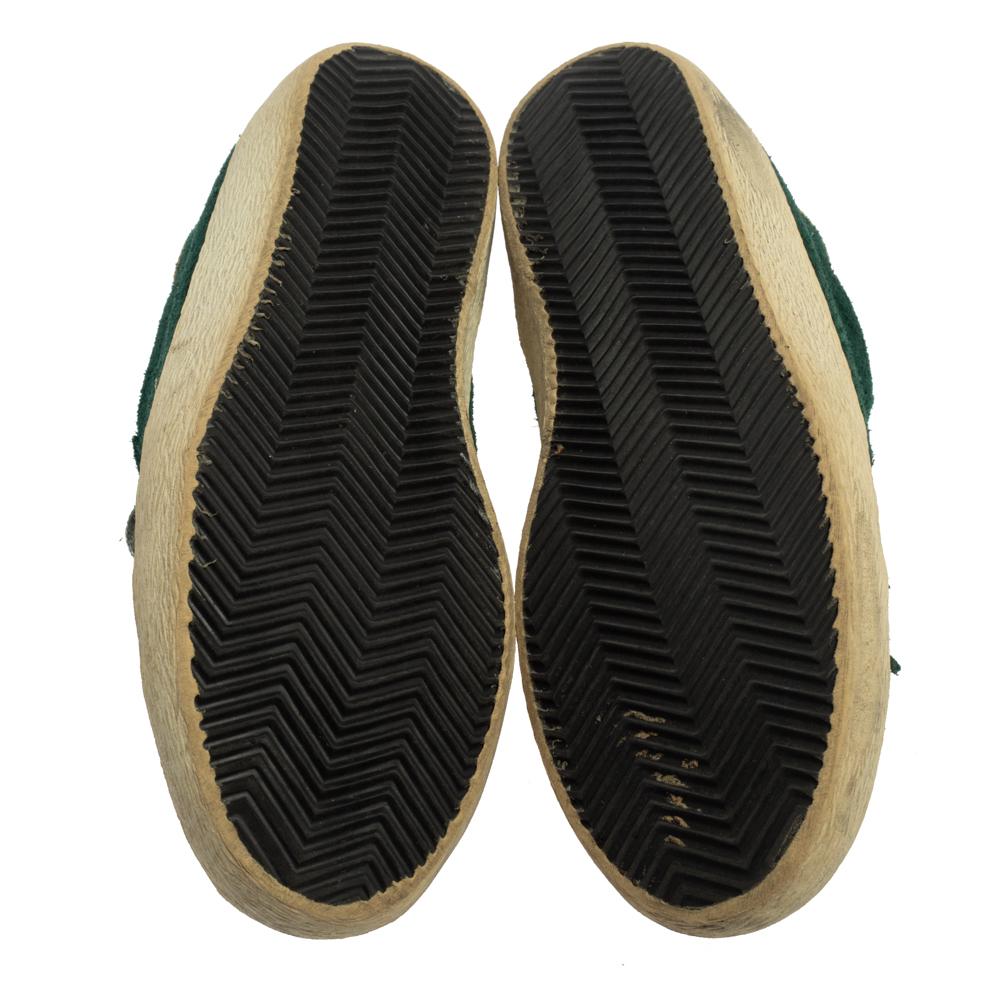 Golden Goose Green Suede Leather Superstar Low Top Sneakers Size 43 In Good Condition In Dubai, Al Qouz 2