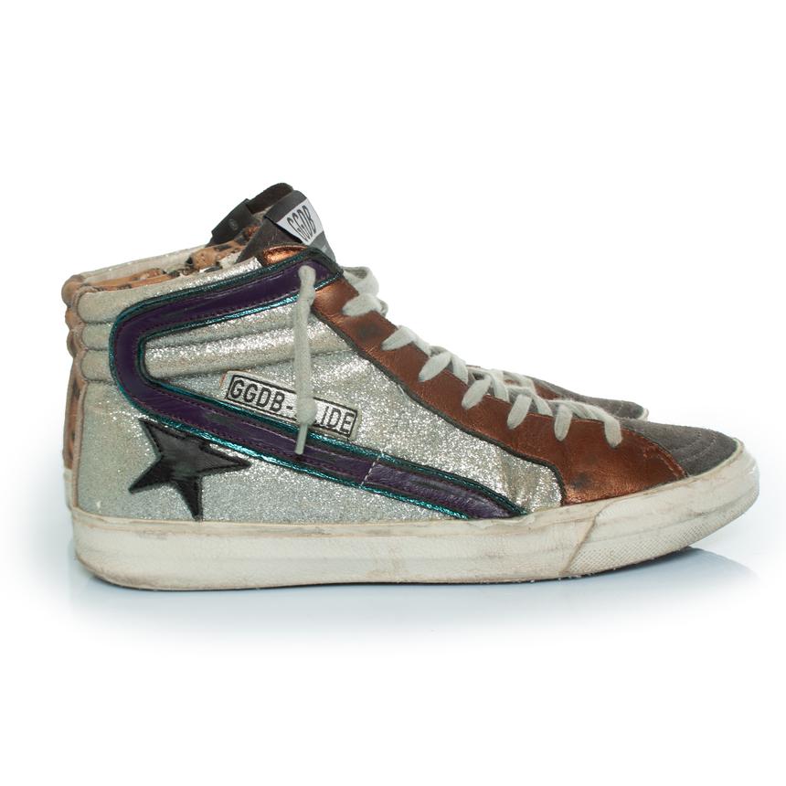 Golden Goose, high top glitter trainers In Good Condition For Sale In AMSTERDAM, NL