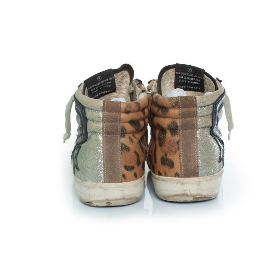 Women's Golden Goose, high top glitter trainers For Sale