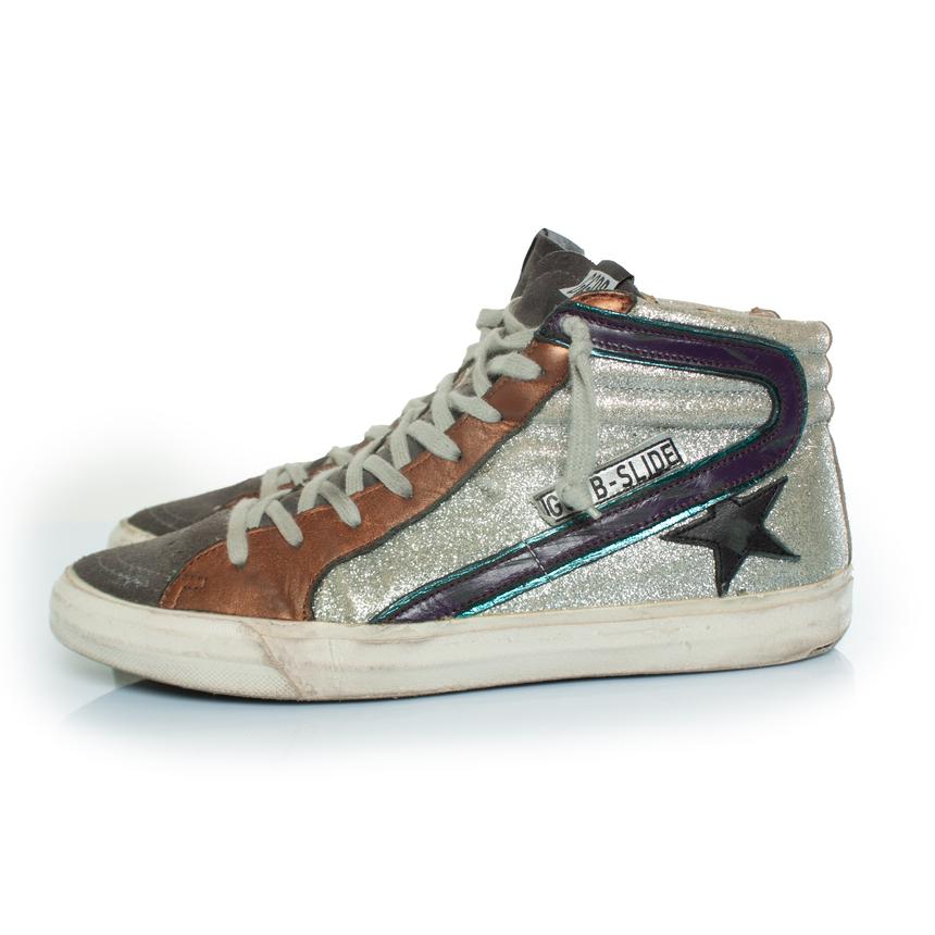 Golden Goose, high top glitter trainers For Sale 1