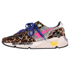 Golden Goose Leopard Print Running Sole Sneakers