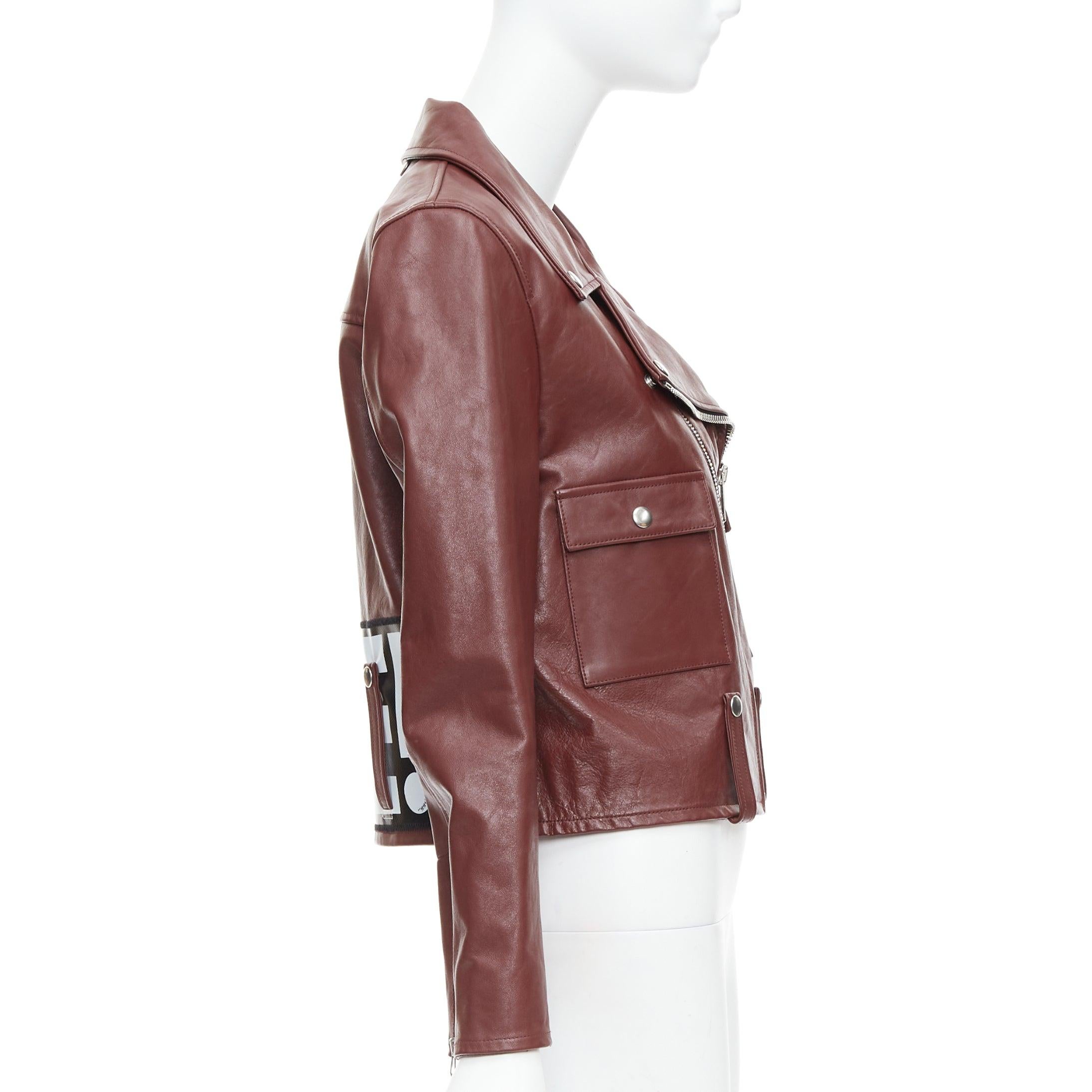 Women's GOLDEN GOOSE Life burgundy calfskin leather cropped biker jacket M For Sale