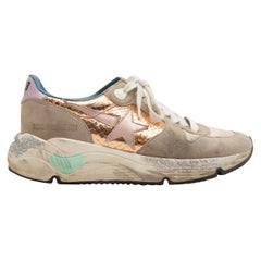 Golden Goose Light Pink & Multicolor Running Sneakers