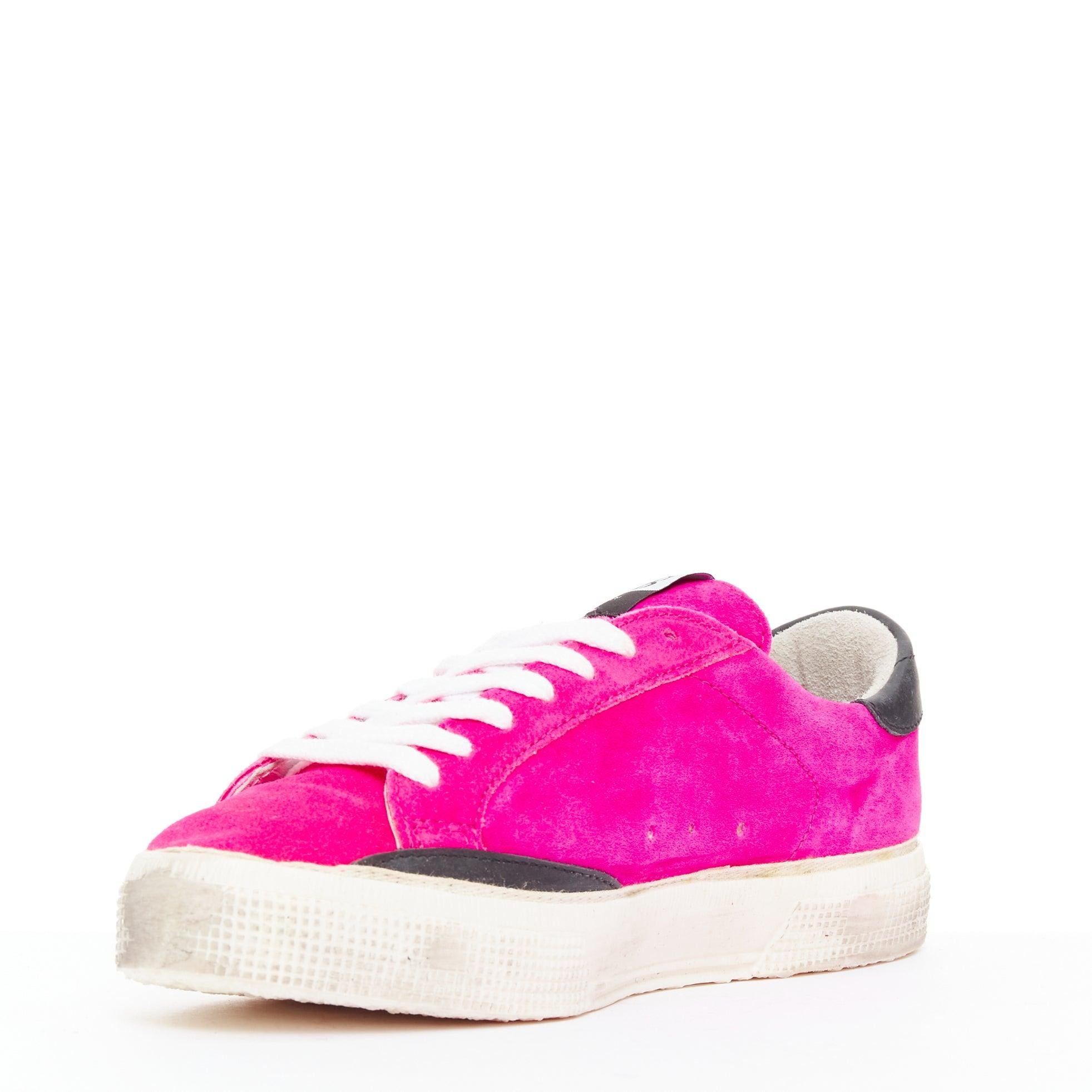 GOLDEN GOOSE May hot pink leopard super star low top sneakers EU36 In Excellent Condition In Hong Kong, NT