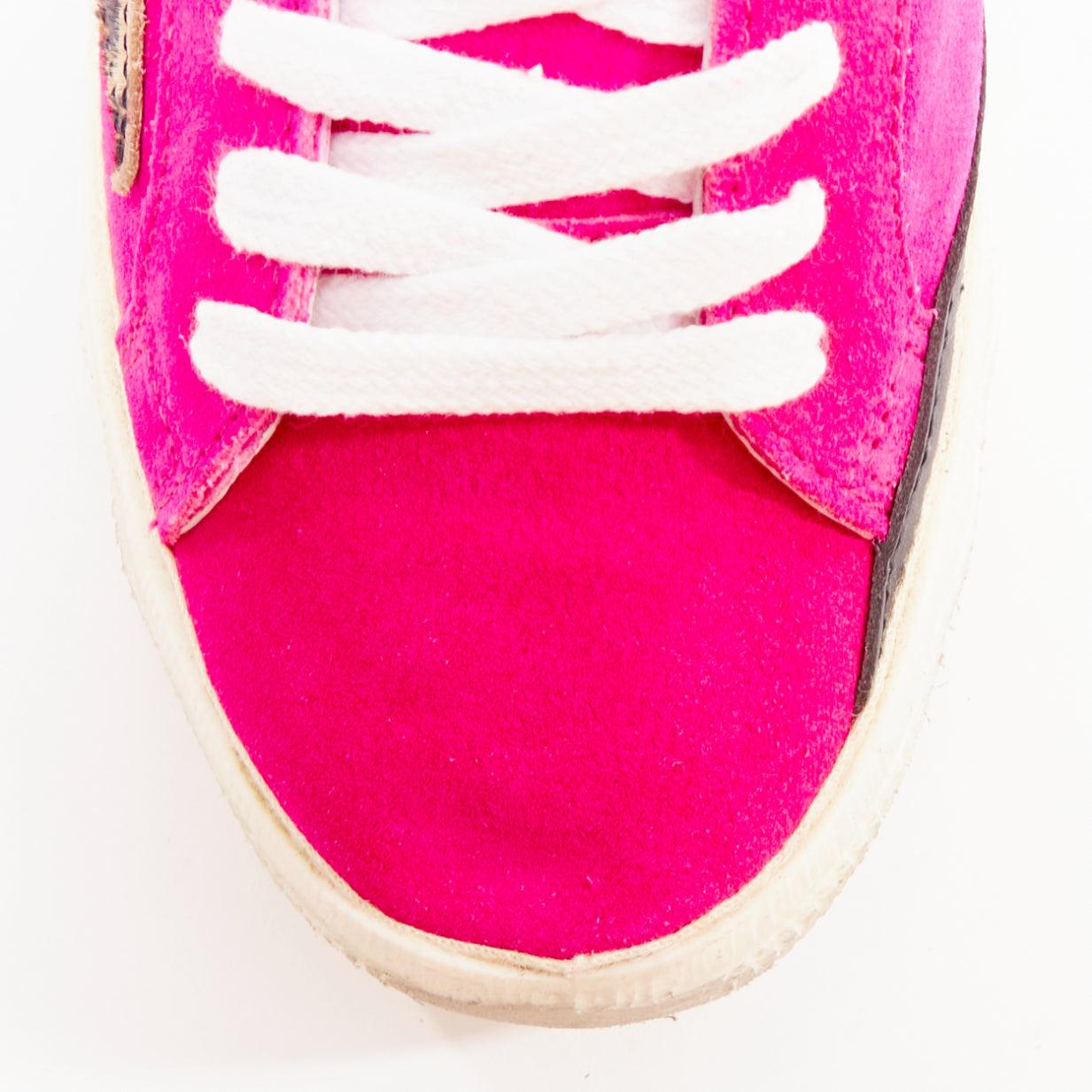 GOLDEN GOOSE May hot pink leopard super star low top sneakers EU36 1
