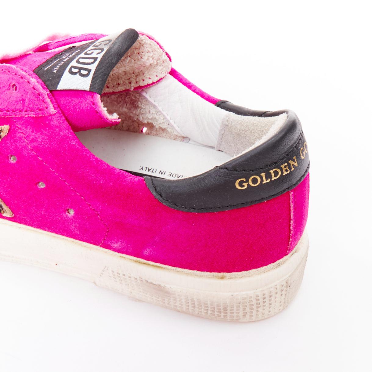GOLDEN GOOSE May hot pink leopard super star low top sneakers EU36 3