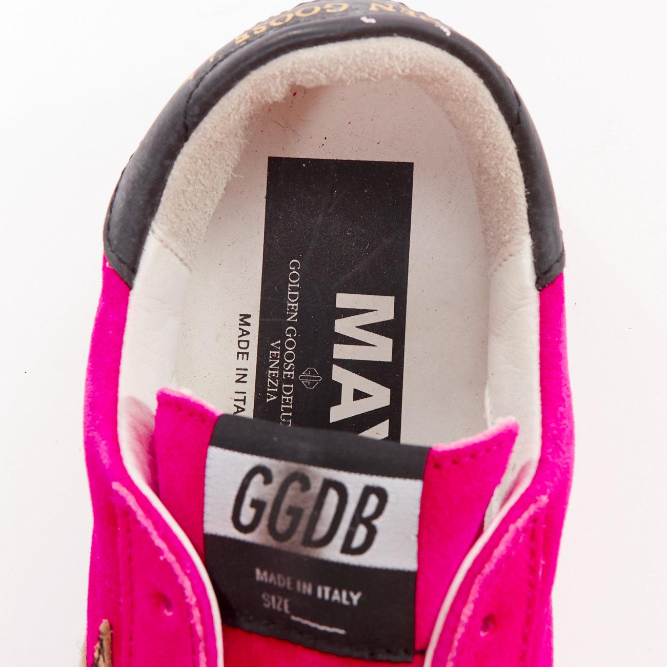 GOLDEN GOOSE May hot pink leopard super star low top sneakers EU36 4