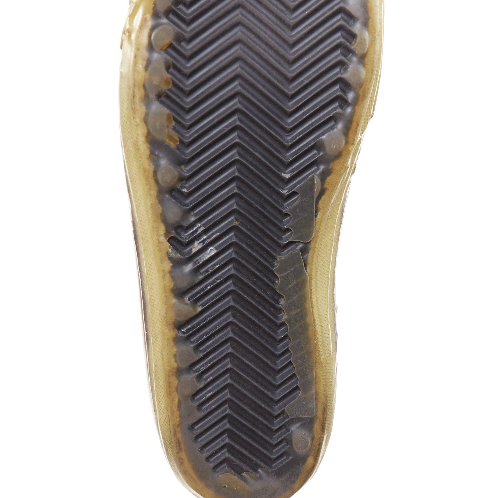 GOLDEN GOOSE May daim léopard veau argent dentelle baskets en détresse EU37 en vente 5