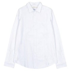 Camisa de algodón para hombre de Golden Goose, blanca y azul, talla L, en perfecto estado