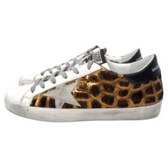 Golden Goose Metallic Leather Animal Print Sneakers