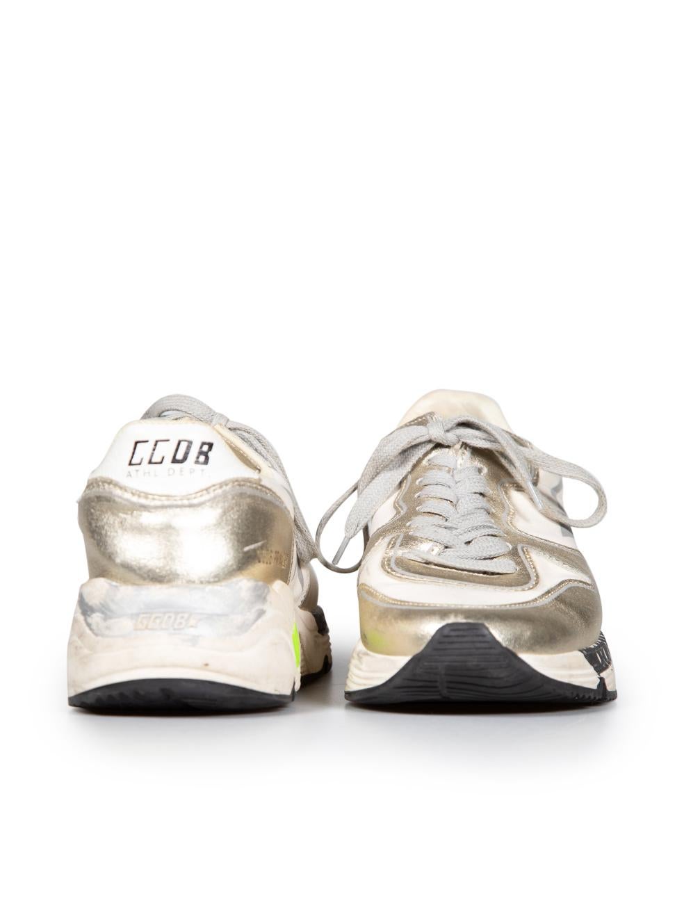 Golden Goose Metallic Private EDT Running Trainers Size IT 38 In Good Condition For Sale In London, GB