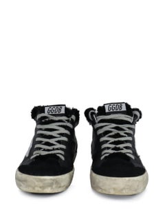 Golden Goose Midstar EU 37 Black Leather and Suede Fur-Lined Sneakers